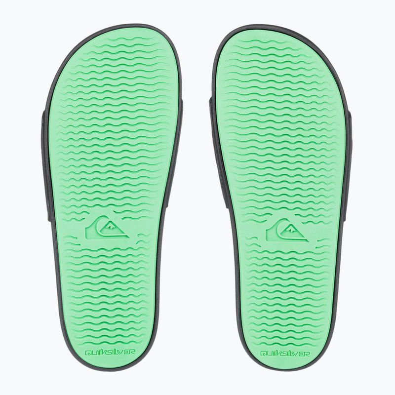 Quiksilver men's Rivi Wordmark Slide II black rasta flip-flops 2