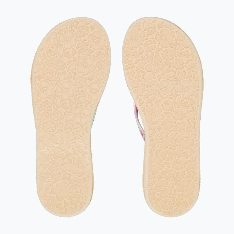 ROXY South Beach III green/pink women's flip flops 3