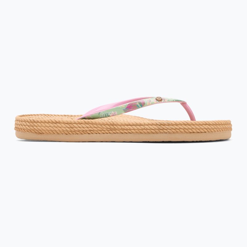 ROXY South Beach III green/pink women's flip flops 2