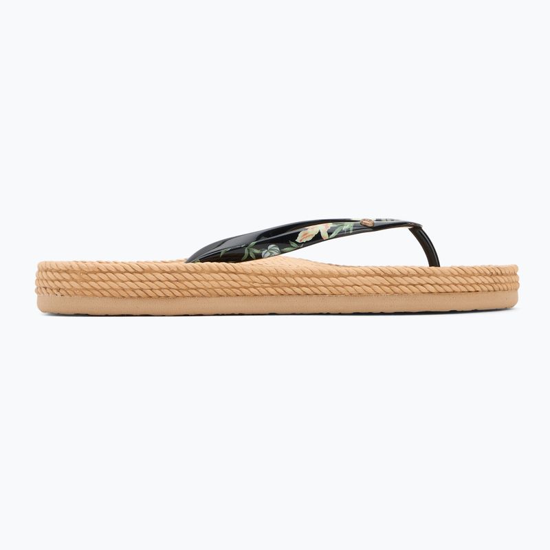 ROXY South Beach III women's flip flops black print 2