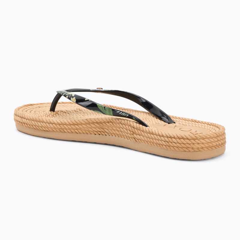 ROXY South Beach III women's flip flops black print 3
