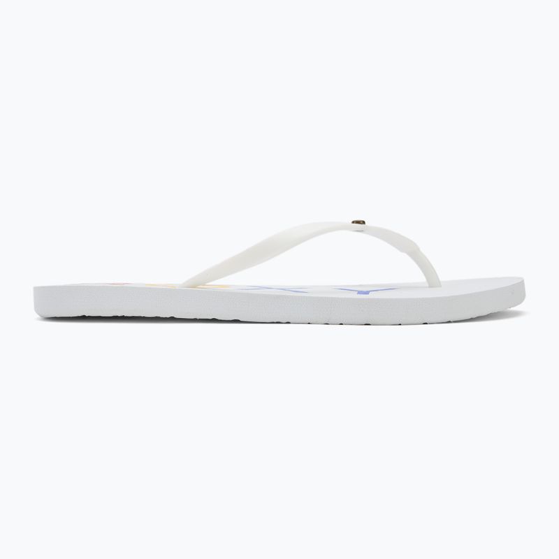 ROXY Sandy III women's flip flops white/rainbow monogram 2