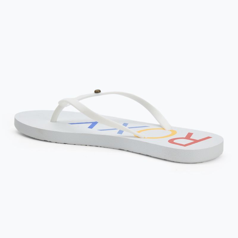 ROXY Sandy III women's flip flops white/rainbow monogram 3