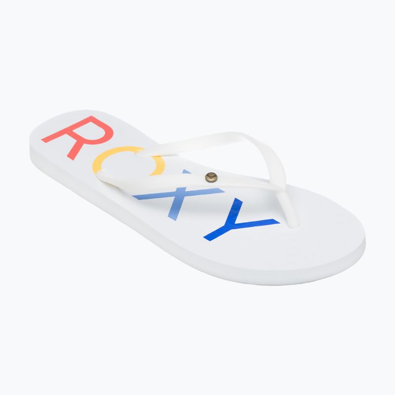 ROXY Sandy III women's flip flops white/rainbow monogram 2