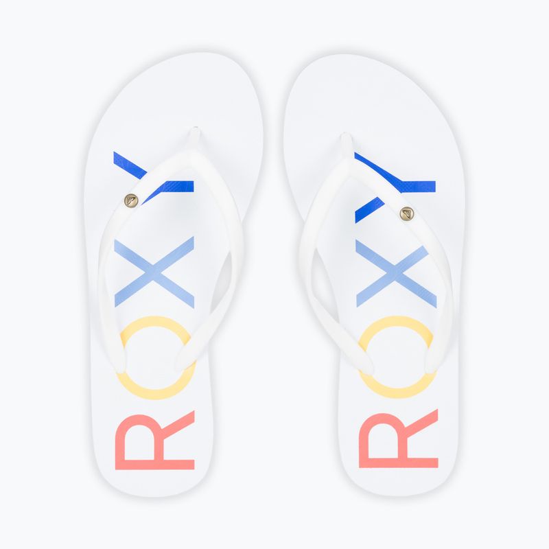 ROXY Sandy III women's flip flops white/rainbow monogram 4