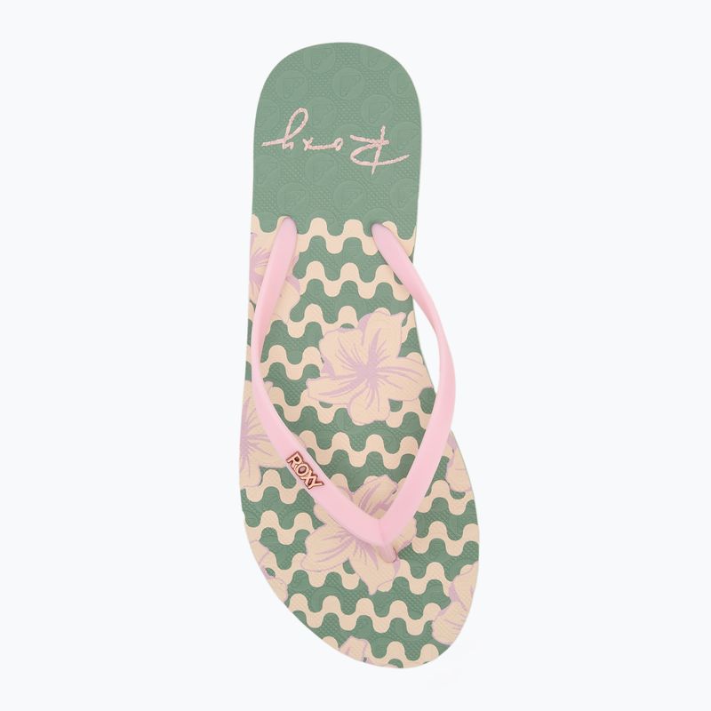 Women's ROXY Viva Stamp II sage flip flops 5