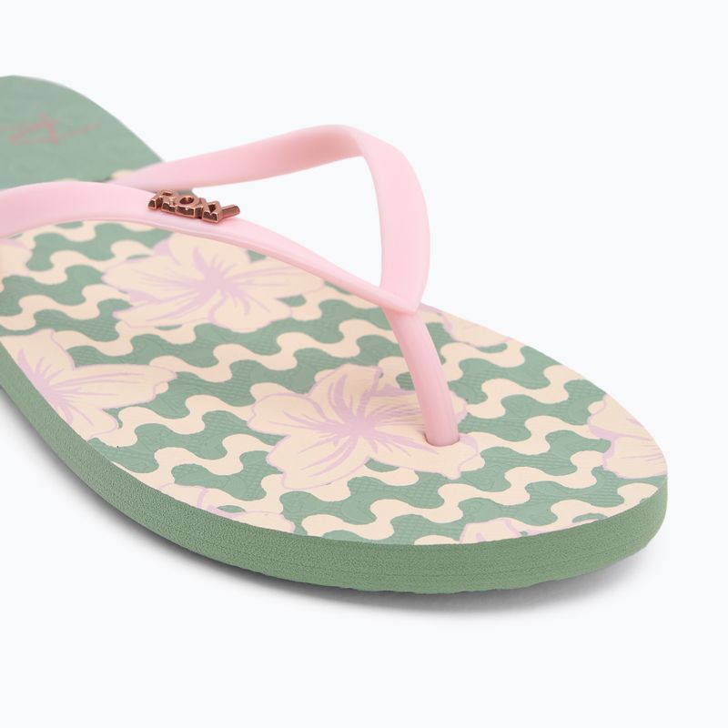 Women's ROXY Viva Stamp II sage flip flops 7