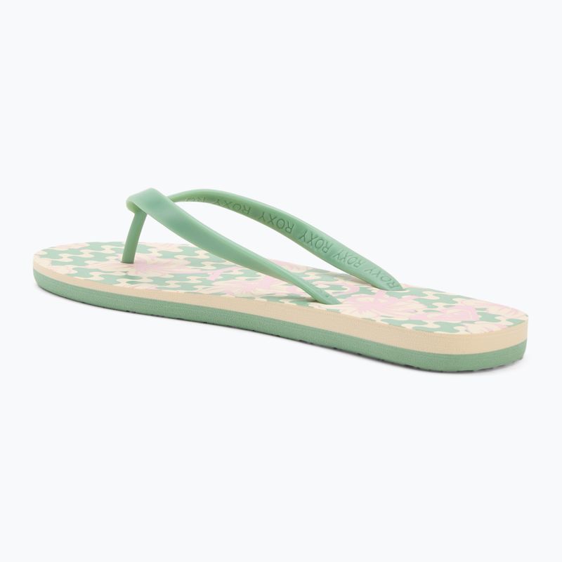 ROXY Tahiti VII green/pink women's flip flops 3