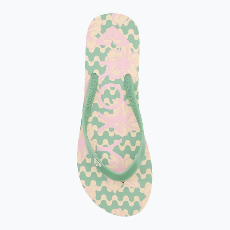 ROXY Tahiti VII green/pink women's flip flops 5