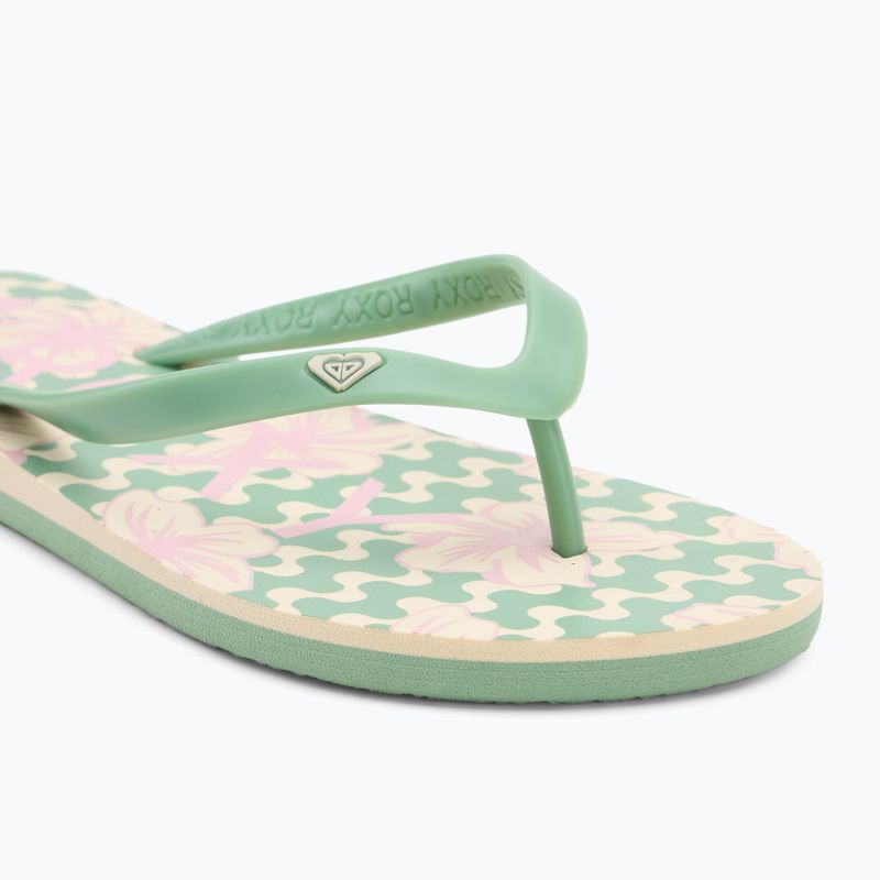 ROXY Tahiti VII green/pink women's flip flops 7