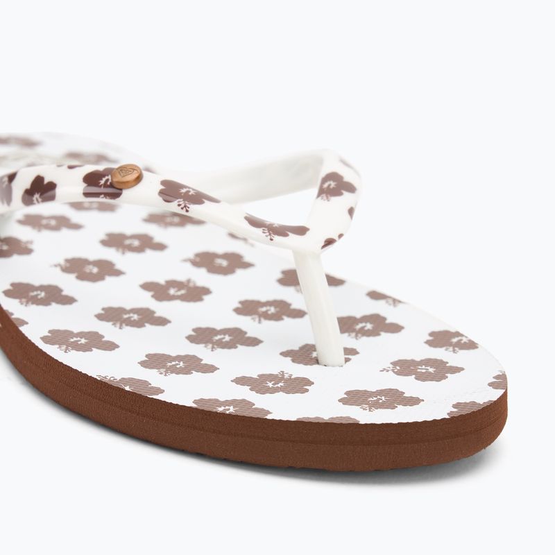 ROXY Portofino III women's flip flops dc light brown/white 7