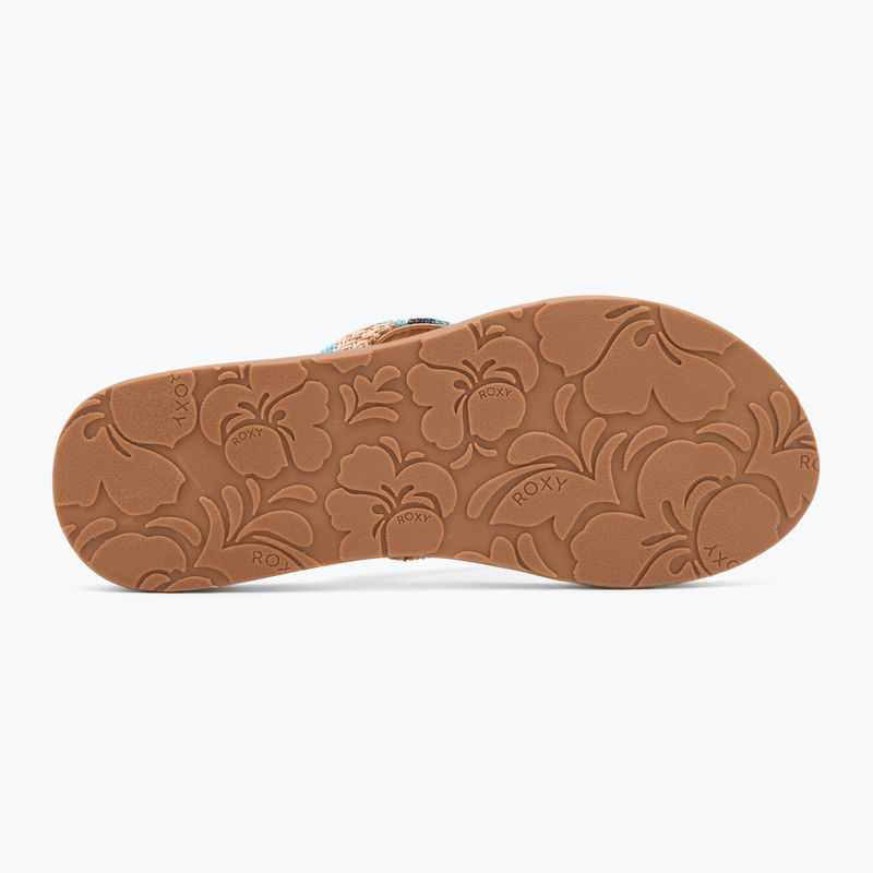 Women's ROXY Porto Raffia II blue depths flip flops 4