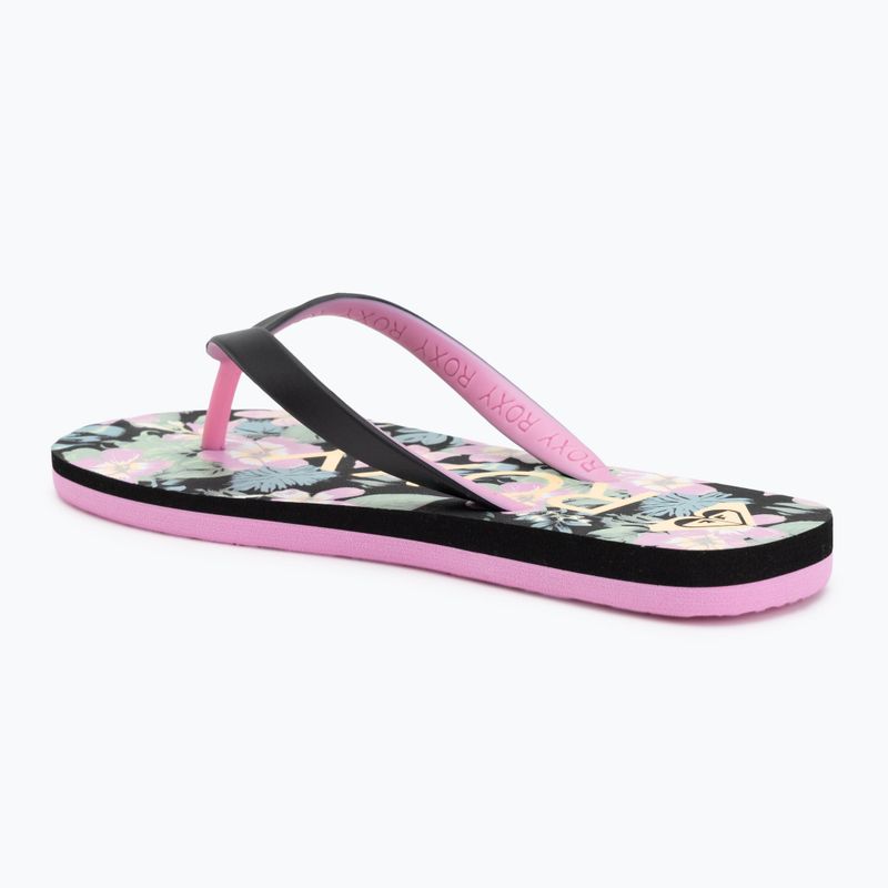 ROXY Tahiti VII children's flip flops black/pink stencil 3