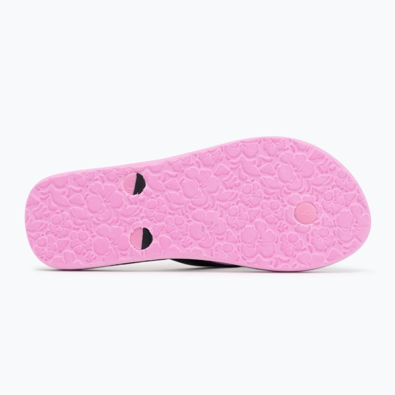 ROXY Tahiti VII children's flip flops black/pink stencil 4