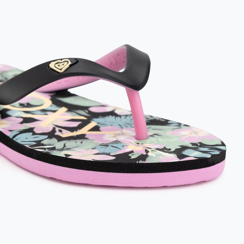 ROXY Tahiti VII children's flip flops black/pink stencil 7