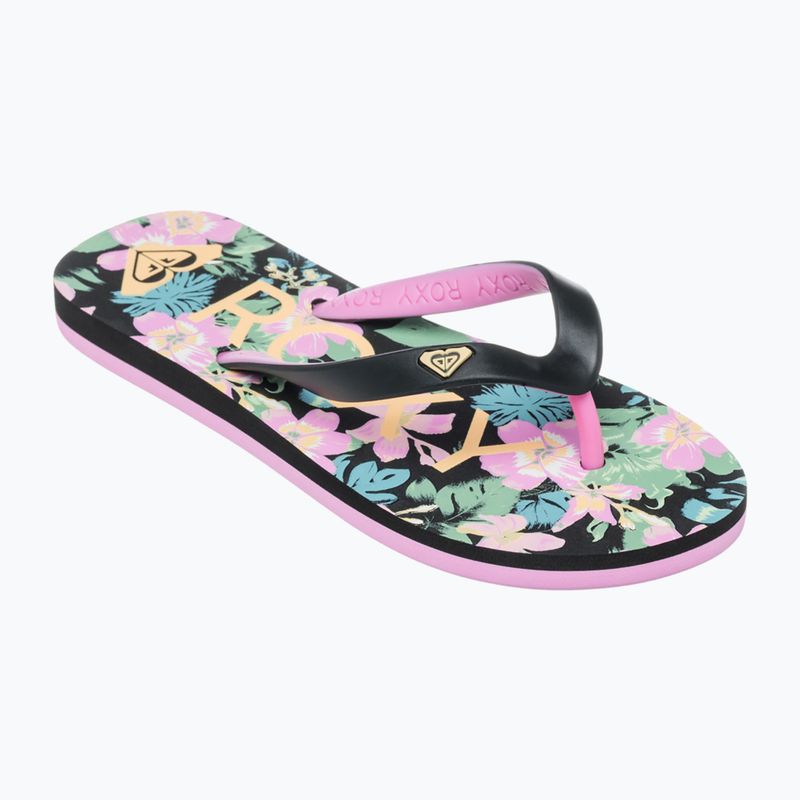 ROXY Tahiti VII children's flip flops black/pink stencil 8