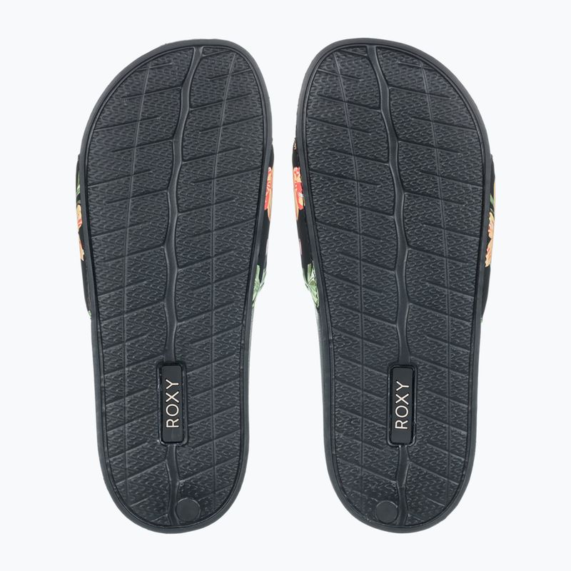 Women's ROXY Slippy II flip-flops black/green print 3