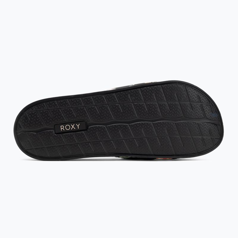 Women's ROXY Slippy II flip-flops black/green print 4