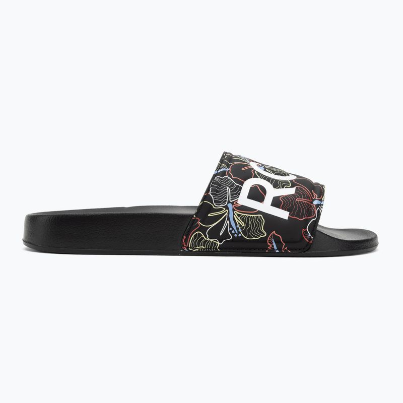 Women's ROXY Slippy II flip-flops black multi camo 2