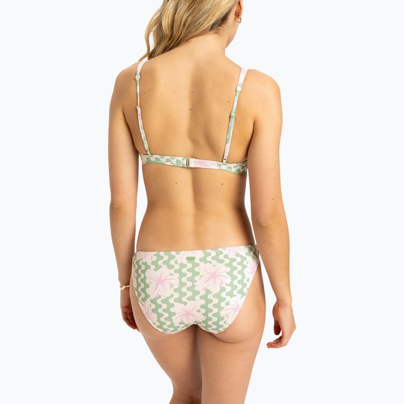 Women's two-piece swimsuit ROXY Hibiscus Daze Elongated Tri basil party waves yw 4