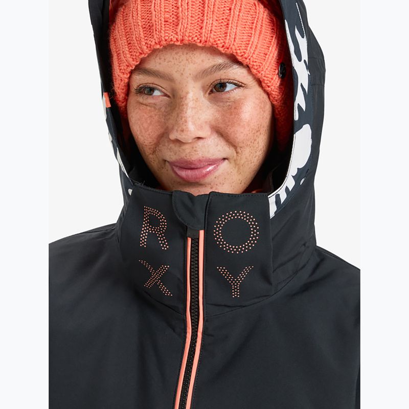 Women's snowboard jacket ROXY Free Jet true black/big flower 9