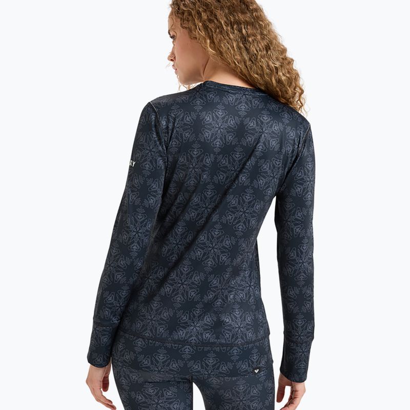 Women's thermal active sweatshirt ROXY Daybreak Brushed true black/snowflakes 3