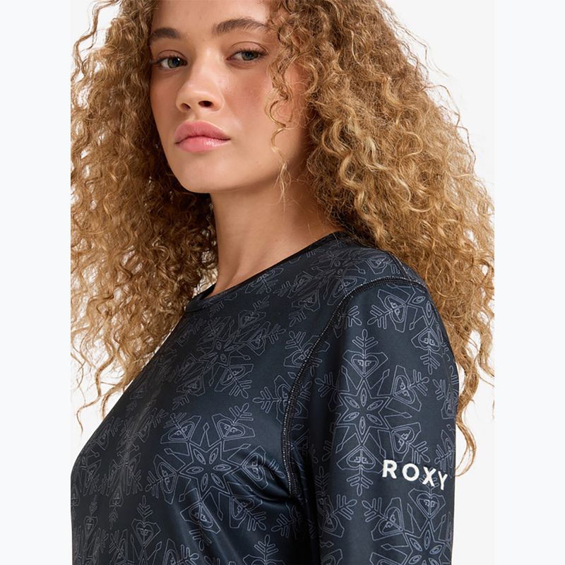 Women's thermal active sweatshirt ROXY Daybreak Brushed true black/snowflakes 4