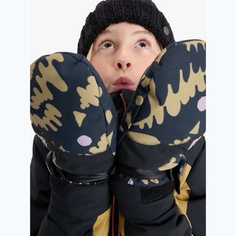 Children's snowboard gloves Roxy Jetty Mitt fennel seed/big flower rg 5