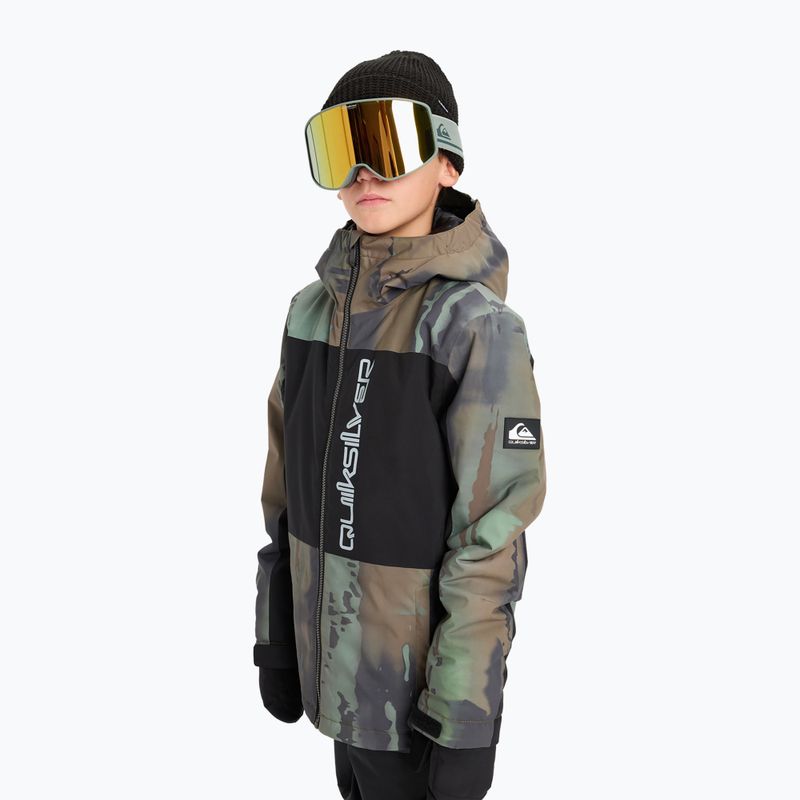Children's snowboard jacket Quiksilver Side Hit Block bloomfade dark ivy 4