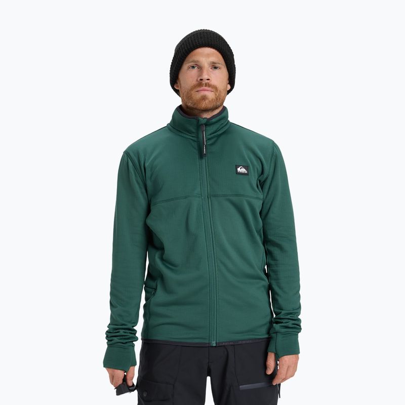 Men's snowboard sweatshirt Quiksilver Steep Point Full Zip Fleece trekking green