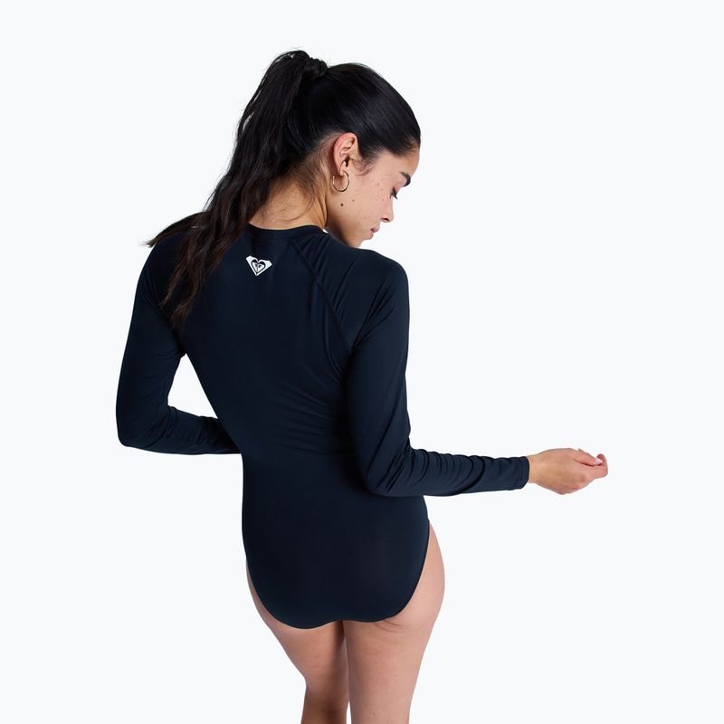 Women's one-piece swimsuit ROXY Essentials Front Zip anthracite 3