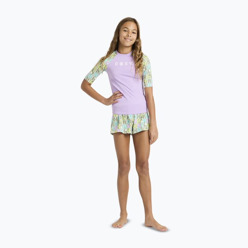 Children's swimming T-shirt ROXY Active RG Lycra XMGB oil green letter up 2