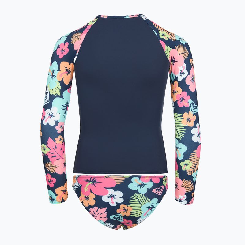 Longsleeve + bikini bottoms ROXY Morning Flower Lycra Set mood indigo morning flowers 2
