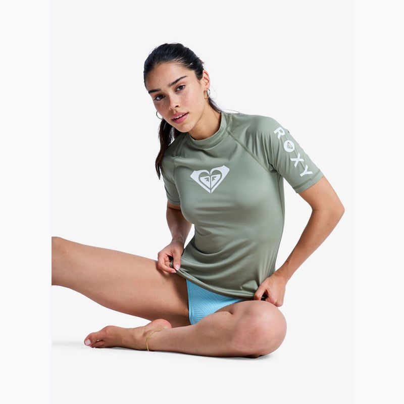Women's swim T-shirt ROXY Whole Hearted oil green 5