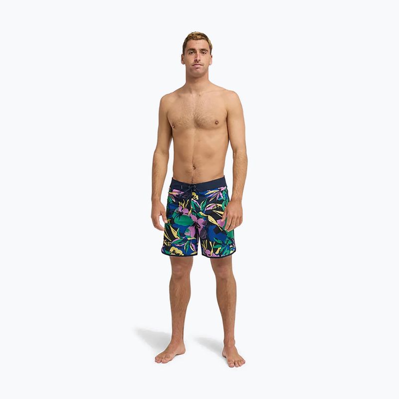 Men's swim shorts Quiksilver Surfsilk Scallop 18" dark navy interact floral 4
