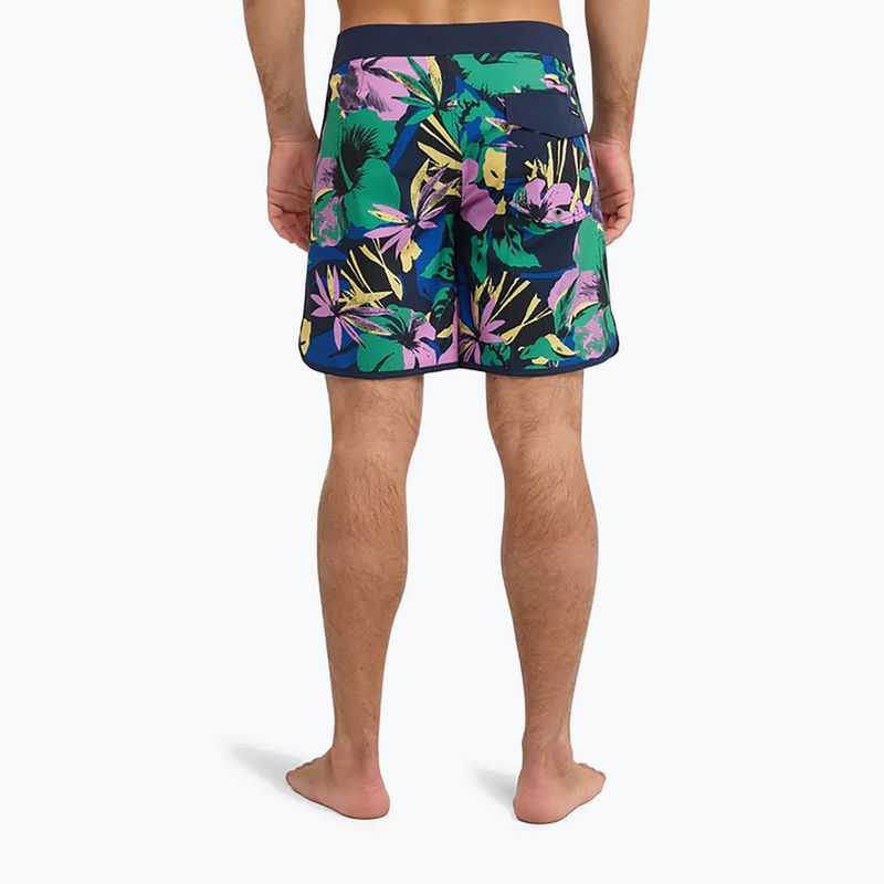 Men's swim shorts Quiksilver Surfsilk Scallop 18" dark navy interact floral 5