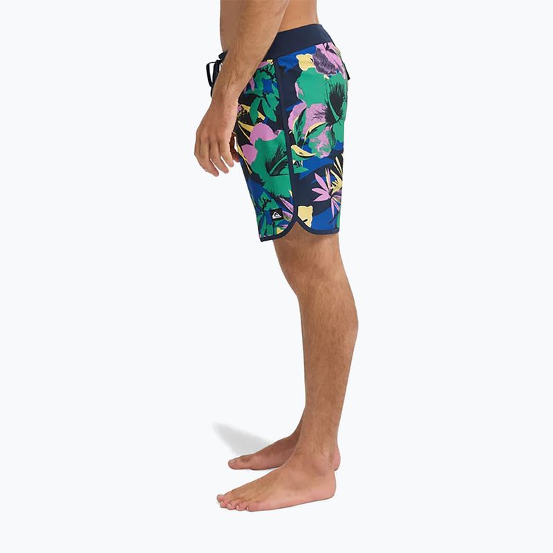 Men's swim shorts Quiksilver Surfsilk Scallop 18" dark navy interact floral 6