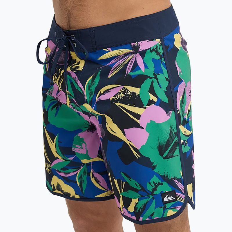 Men's swim shorts Quiksilver Surfsilk Scallop 18" dark navy interact floral 7