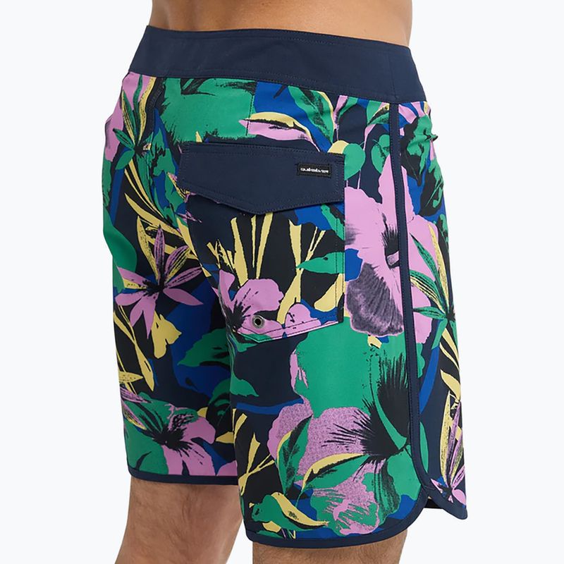 Men's swim shorts Quiksilver Surfsilk Scallop 18" dark navy interact floral 8