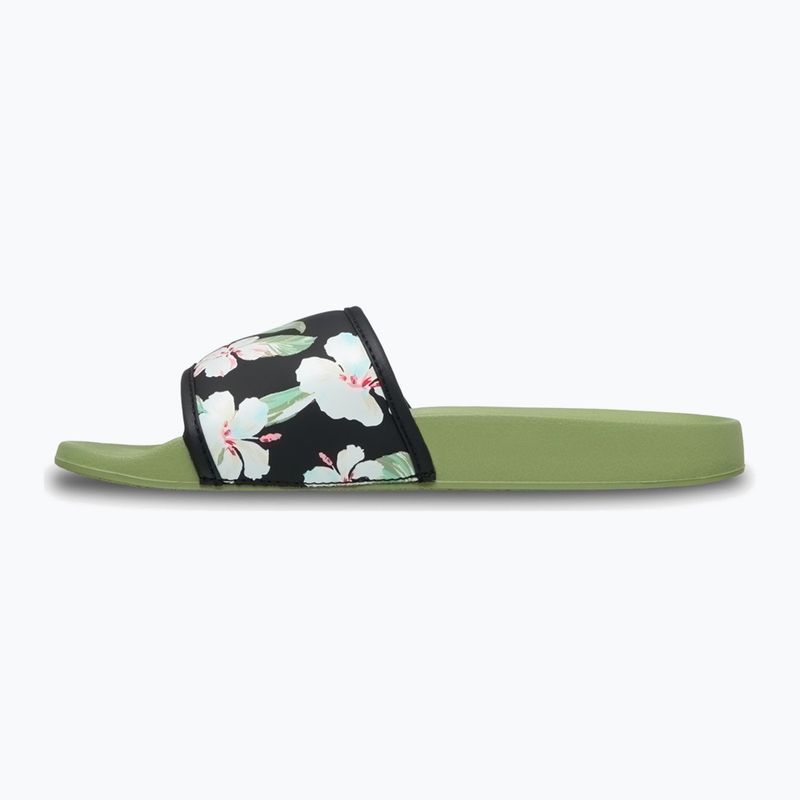 Women's slides ROXY Slippy IV oil green 3