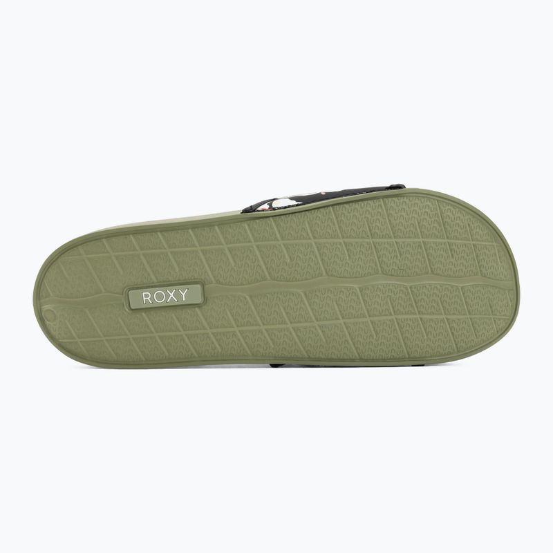 Women's slides ROXY Slippy IV oil green 4