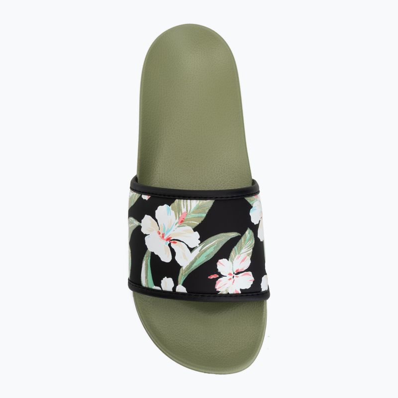Women's slides ROXY Slippy IV oil green 5