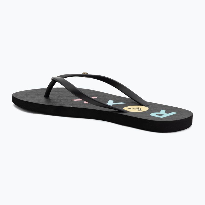 Women's flip-flops ROXY Sandy III black/rainbow 3