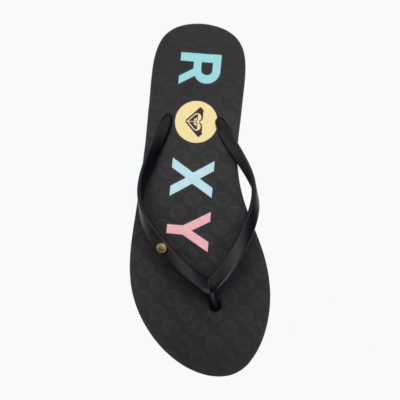 Women's flip-flops ROXY Sandy III black/rainbow 5