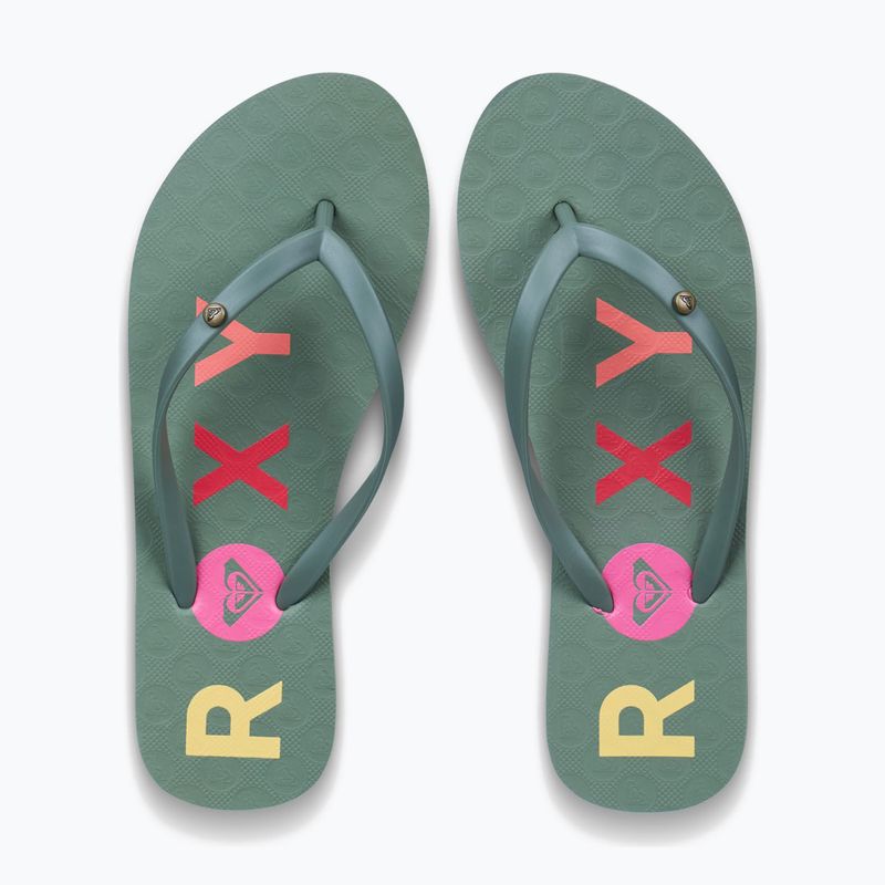 Women's flip-flops ROXY Sandy III oil green 4