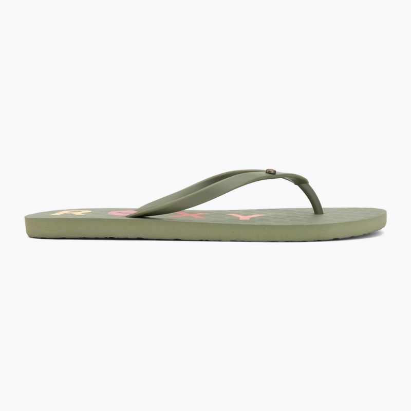 Women's flip-flops ROXY Sandy III oil green 2