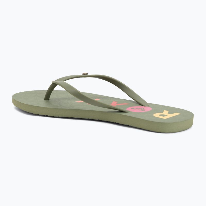 Women's flip-flops ROXY Sandy III oil green 3