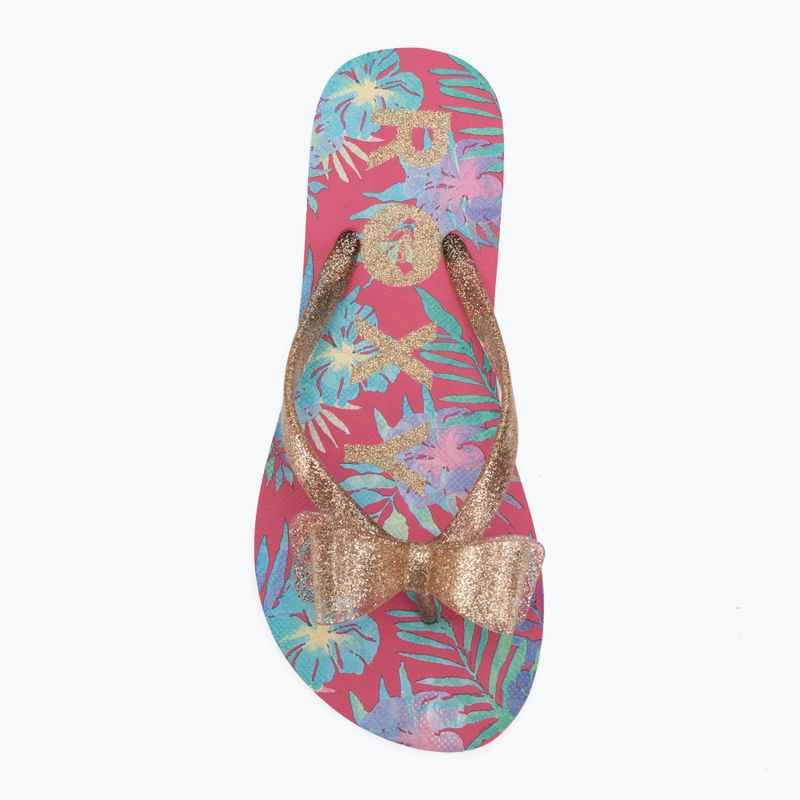 Children's flip-flops ROXY Lulu IV pink multi camo 5