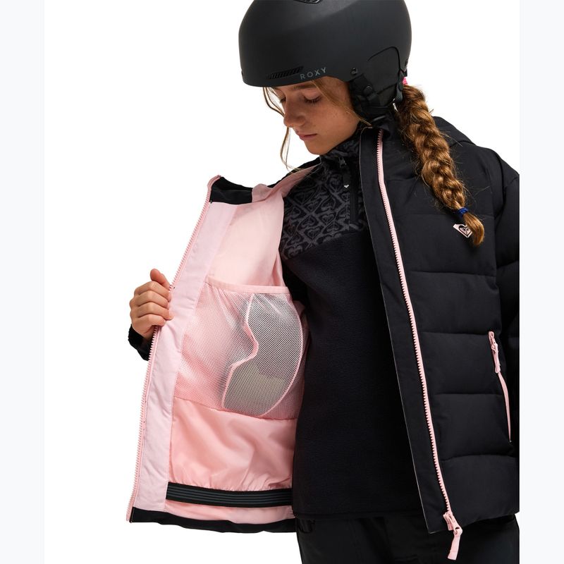 Children's snowboard jacket ROXY Snowyhill Puffy true black 5