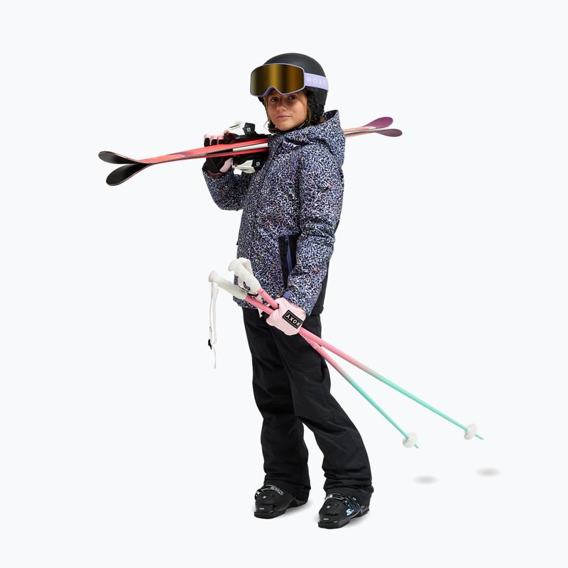 Children's snowboard jacket ROXY Snowflare true black wildin out rg 2